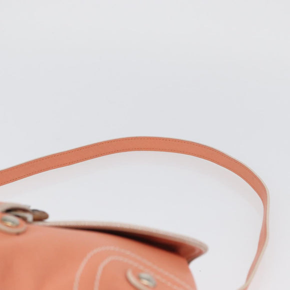 Salvatore Ferragamo Gancini Shoulder Bag Leather Pink Silver Auth BA11212