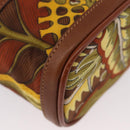 Salvatore Ferragamo Gancini Mini Vanity Pouch Nylon Yellow Gold Auth BA11214-8