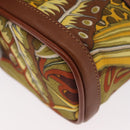 Salvatore Ferragamo Gancini Mini Vanity Pouch Nylon Yellow Gold Auth BA11214-15