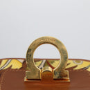 Salvatore Ferragamo Gancini Mini Vanity Pouch Nylon Yellow Gold Auth BA11214-10