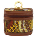 Salvatore Ferragamo Gancini Mini Vanity Pouch Nylon Yellow Gold Auth BA11214-13