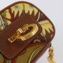 Salvatore Ferragamo Gancini Mini Vanity Pouch Nylon Yellow Gold Auth BA11214-7
