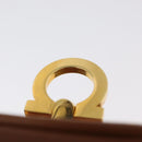 Salvatore Ferragamo Gancini Mini Vanity Pouch Nylon Yellow Gold Auth BA11214-14