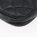 CHANEL Matelasse Chain Shoulder Bag Lamb Skin Black Gold CC Auth BA11216-15
