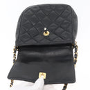CHANEL Matelasse Chain Shoulder Bag Lamb Skin Black Gold CC Auth BA11216-18