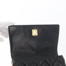 CHANEL Matelasse Chain Shoulder Bag Lamb Skin Black Gold CC Auth BA11216-19