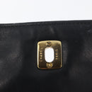 CHANEL Matelasse Chain Shoulder Bag Lamb Skin Black Gold CC Auth BA11216-10