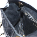 CHANEL Matelasse Chain Shoulder Bag Lamb Skin Black Gold CC Auth BA11216-23