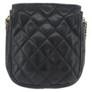 CHANEL Matelasse Chain Shoulder Bag Lamb Skin Black Gold CC Auth BA11216-2