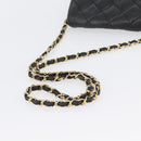 CHANEL Matelasse Chain Shoulder Bag Lamb Skin Black Gold CC Auth BA11216-7