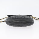 CHANEL Matelasse Chain Shoulder Bag Lamb Skin Black Gold CC Auth BA11216-5