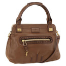 Chloe Margaret Hand Bag Leather 2way Brown Gold Auth BA11217-1
