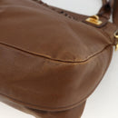 Chloe Margaret Hand Bag Leather 2way Brown Gold Auth BA11217-12