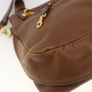 Chloe Margaret Hand Bag Leather 2way Brown Gold Auth BA11217-13