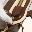 Chloe Margaret Hand Bag Leather 2way Brown Gold Auth BA11217-17