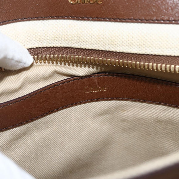 Chloe Margaret Hand Bag Leather 2way Brown Gold Auth BA11217
