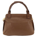 Chloe Margaret Hand Bag Leather 2way Brown Gold Auth BA11217-3