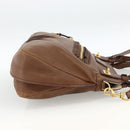 Chloe Margaret Hand Bag Leather 2way Brown Gold Auth BA11217-5