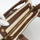 Chloe Margaret Hand Bag Leather 2way Brown Gold Auth BA11217-6
