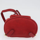 Salvatore Ferragamo Vala Rugzak Suede Rood Goud Authentiek BA11218-11