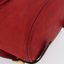 Salvatore Ferragamo Vala Rugzak Suede Rood Goud Authentiek BA11218-12