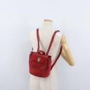 Salvatore Ferragamo Vala Rugzak Suede Rood Goud Authentiek BA11218-26