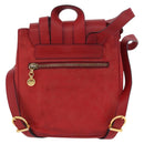 Salvatore Ferragamo Vala Rugzak Suede Rood Goud Authentiek BA11218-3