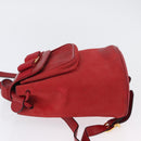 Salvatore Ferragamo Vala Rugzak Suede Rood Goud Authentiek BA11218-5