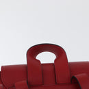 Salvatore Ferragamo Vala Rugzak Suede Rood Goud Authentiek BA11218-8