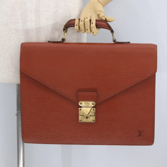 LOUIS VUITTON Epi Serviette Conseiller Aktenkoffer Braun M54423 LV Auth BA11220