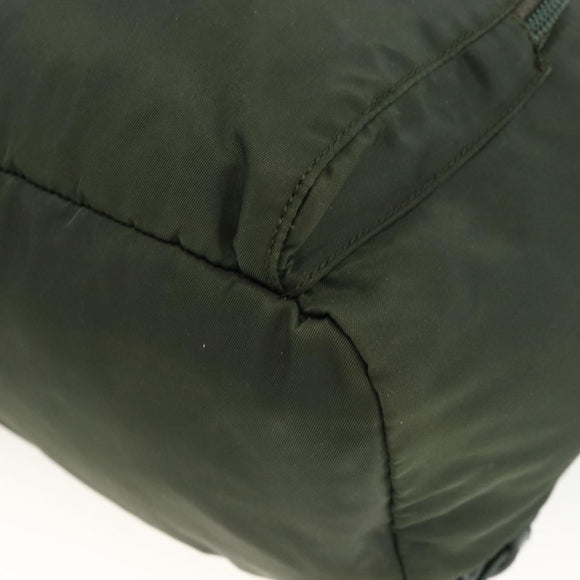 PRADA Backpack Nylon Green Silver Auth BA11221