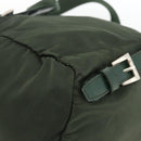 PRADA Backpack Nylon Green Silver Auth BA11221-12
