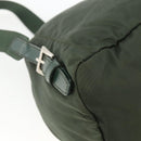 PRADA Backpack Nylon Green Silver Auth BA11221-13