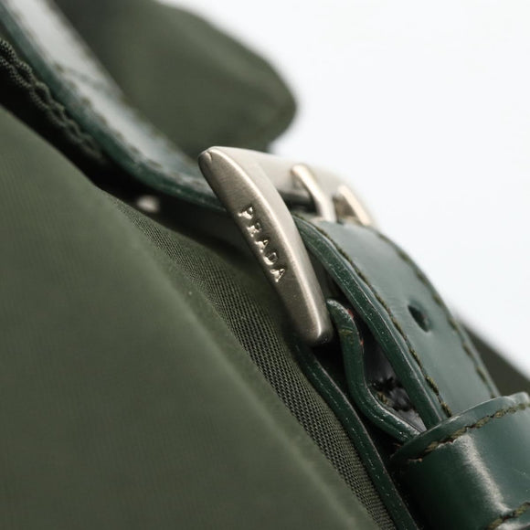 PRADA Backpack Nylon Green Silver Auth BA11221