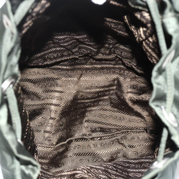 PRADA Backpack Nylon Green Silver Auth BA11221