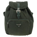 PRADA Backpack Nylon Green Silver Auth BA11221-2