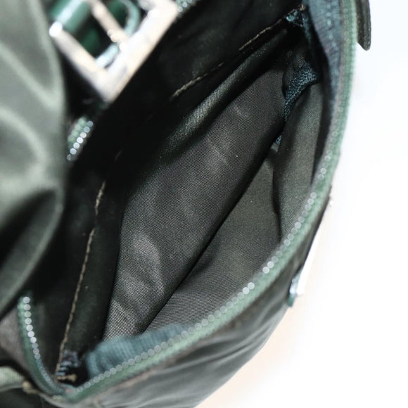 PRADA Backpack Nylon Green Silver Auth BA11221