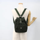 PRADA Backpack Nylon Green Silver Auth BA11221-24
