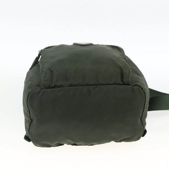 PRADA Backpack Nylon Green Silver Auth BA11221
