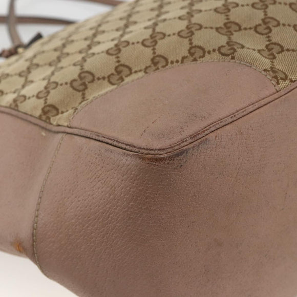 GUCCI GG Canvas Brie Tote Bag Beige Gold 323671 Auth BA11225
