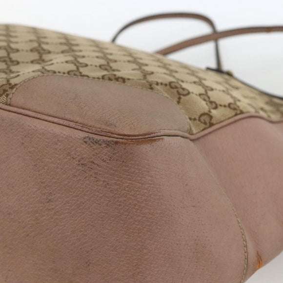 GUCCI GG Canvas Brie Tote Bag Beige Gold 323671 Auth BA11225