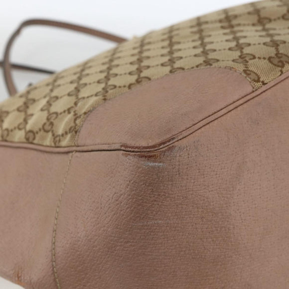 GUCCI GG Canvas Brie Tote Bag Beige Gold 323671 Auth BA11225