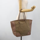 GUCCI GG Canvas Brie Tote Bag Beige Gold 323671 Auth BA11225-24