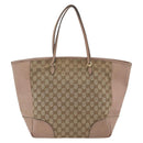GUCCI GG Canvas Brie Tote Bag Beige Gold 323671 Auth BA11225-2