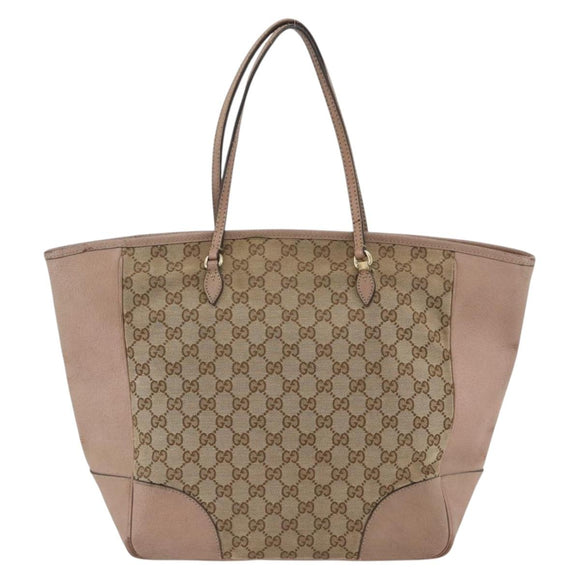 GUCCI GG Canvas Brie Tote Bag Beige Gold 323671 Auth BA11225