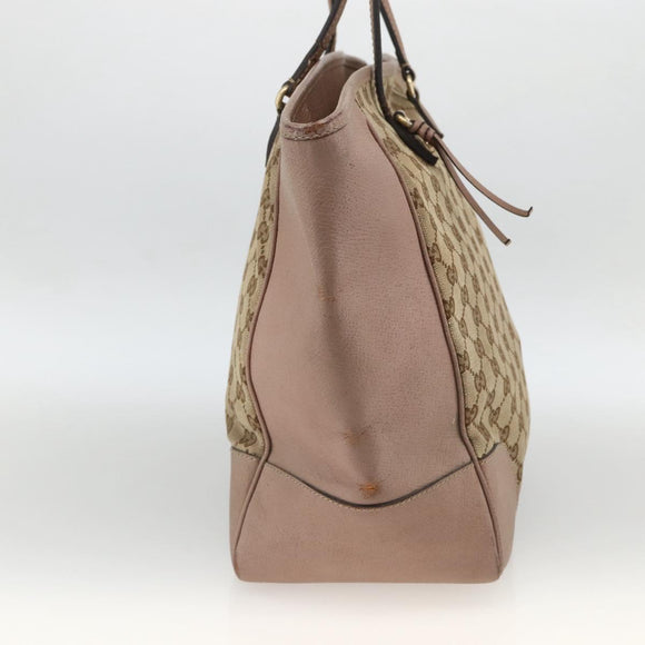 GUCCI GG Canvas Brie Tote Bag Beige Gold 323671 Auth BA11225