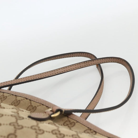 GUCCI GG Canvas Brie Tote Bag Beige Gold 323671 Auth BA11225