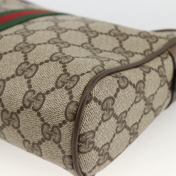 GUCCI GG Supreme Web Sherry Line Clutch Bag PVC Beige 89 01 012 Auth BA11226
