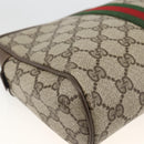 GUCCI GG Supreme Web Sherry Line Clutch Bag PVC Beige 89 01 012 Auth BA11226-11
