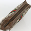 GUCCI GG Supreme Web Sherry Line Clutch Bag PVC Beige 89 01 012 Auth BA11226-6